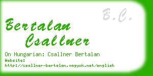 bertalan csallner business card